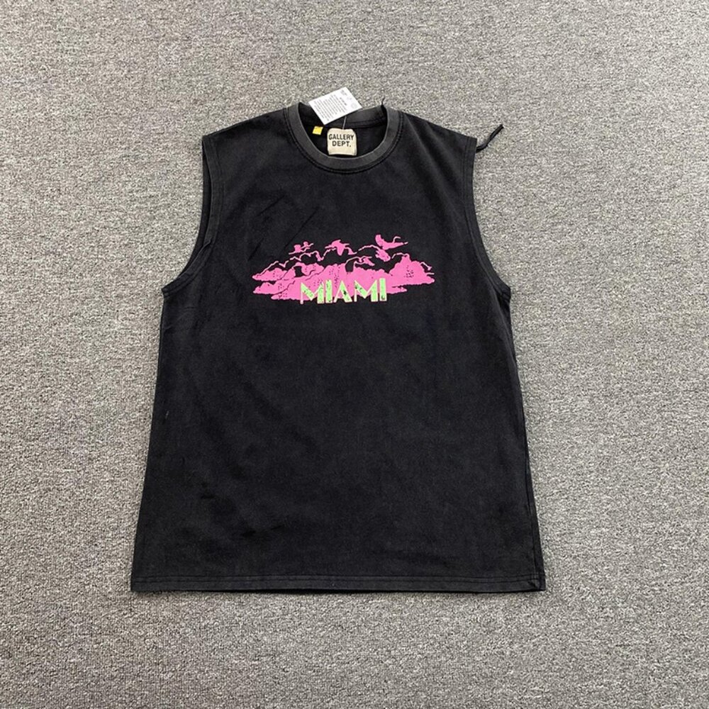 Gallery Dept Collins Glittered Printed Cotton-Jersey Tank Top